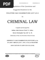 Criminal Law: A Compilation of The Questions and Suggested Answers in The Philippine Bar Examinations 2007-2013 in