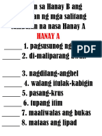 Hanapin Sa Hanay B Ang Kahulugan NG Mga Salitang Tambalan Na Nasa Hanay A