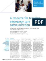 A Resource For Teaching Emergency Care Communication: Clinical and Communication Skills