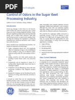 Control of Odors in The Sugar Beet Processing Industry: Technical Paper