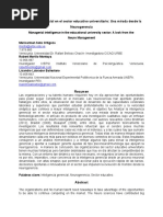 Inteligencia Gerencial en El Sector Educativo Universitario: Una Mirada Desde La Neurogerencia