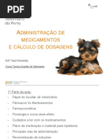 Administração de Medicamentos e Cálculo de Dosagens. Enf. Sara Fernandes. Curso Técnico Auxiliar de Veterinária