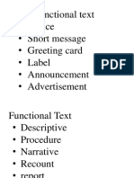 Short Functional Text - Notice - Short Message - Greeting Card - Label - Announcement - Advertisement