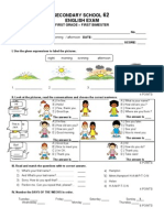 Examen de Ingles Primer Grado Bloque I