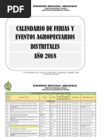 Calendario Distrital de Ferias 2018