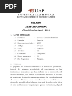 Silabo Derecho Romano - Universidad Alas Peruanas PDF