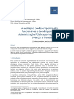 A Avaliação Do Desempenho Dos Funcionários e Dos Dirigentes Na Administração Pública Portuguesa: Avanços e Incoerências