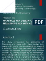 Marshall Mix Design of Bituminous Mix With Admixture PPT