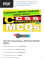 Css 2005-2017 - Solved Papers - Pakistan Affairs (MCQS) - Download in PDF - Gcaol Css - Pms