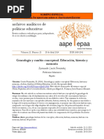 Cuesta Fernandez. Genealogía y Cambio Conceptual. Educación, Historia y Memoria