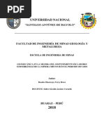 Geomecánica en La Mejora Del Sostenimiento de Labores Subterráneas de La Minera Shuntur en El Periodo 2017