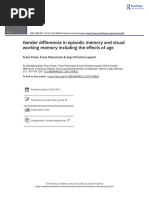 Gender Differences in Episodic Memory and Visual Working Memory Including The Effects of Age Franz