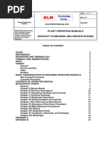 KLM - PROJECT - STANDARD - AND - SPECIFICATIONS - Plant - Operating - Manuals - Rev01 PDF