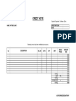 Credit Note Format