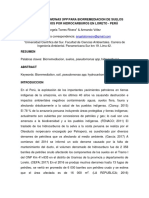 Uso de Pseudomonas para Biorremediacion de Suelos Contaminados Por Hidrocarburos en La Refineria Talara