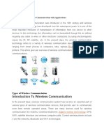 Different Types of Wireless Communication With Applications