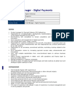 Chief Manager - Digital Payments: Department Location Number of Positions Reporting Relationships Position Grade