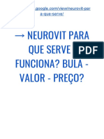 NEUROVIT Onde Comprar - Funciona Mesmo? BULA - Valor - Preço?