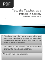 You, The Teacher, As A Person