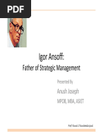 Father of Strategic Management Father of Strategic Management