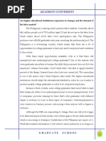 Adamson University: Are Higher Educational Institutions Responsive To Changes and The Demand of The Labor Market?