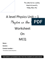 IAL Physics Unit 1 MCQ QP PDF