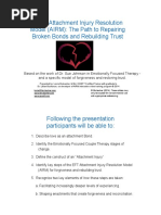 EFT's Attachment Injury Resolution Model (AIRM) : The Path To Repairing Broken Bonds and Rebuilding Trust