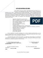 Acta de Resepcion Definitiva