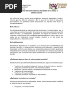 Clasificación de Los Trastornos Mentales en La Niñez y Adolescencia