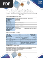 Guía de Actividades y Rubrica de Evaluación - Tarea 1 - Operaciones Básicas de Señales y Sistemas Continuos y Discretos