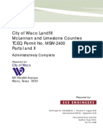 City of Waco Landfill, Parts I-II General Application Requirement (Admin Complete 09-14-18)