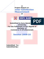 Measuring Customer Satisfaction - HDFC