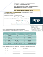 5.1 & 5.2 - Polynomial Functions: Algebra 2 Honors: Chapter Notes