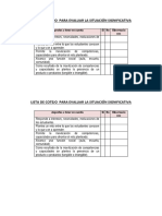 Lista de Cotejo para Evaluar La Situación Significativa