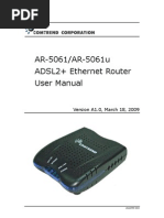 AR-5061/AR-5061u ADSL2+ Ethernet Router User Manual: Version A1.0, March 18, 2009