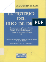 CDF Ratzinger El Misterio Del Hijo de Dios