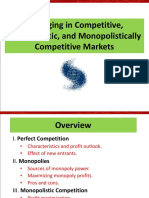 Managing in Competitive, Monopolistic, and Monopolistically Competitive Markets