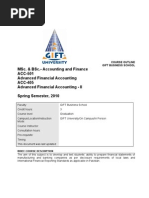 Msc. & Bsc.-Accounting and Finance Acc-501 Advanced Financial Accounting Acc-405 Advanced Financial Accounting - Ii Spring Semester, 2010