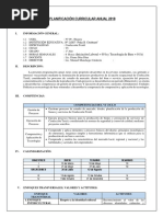 Planificación Curricular Anual 2018 de Primer Año y Unidad I Bimetre