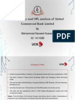 Profitability NPL Analysis of United Commercial Bank