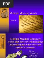 Multiple Meaning Words: Grade 4