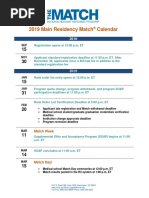 2019 Main Residency Match Calendar 1 PDF