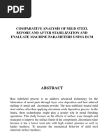 Comparative Analysis of Mild Steel Before and After Stabilization and Evaluate Machine Parameters Using Ecm