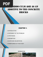 Bamboo Culm Ash As An Additive To The Concrete Bricks