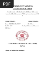 Sovereignity Issues in International Trade: Chanakya National Law University, Patna