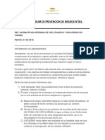 Memorandum de Prevencion de Riesgos N°1