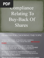 Compliance Relating To Buy-Back of Shares