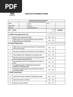 New Mobile Crawler Crane Checklist