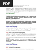 Temario de Contaminación Ambiental