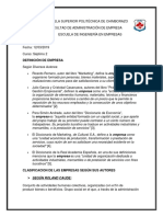 Clasificacion de Las Empresas Segun Sus Autores